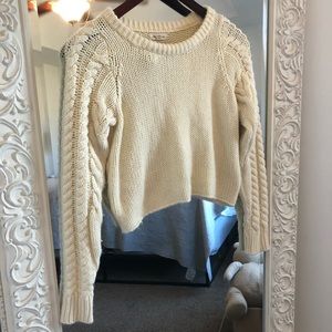 Adorable cream knit cropped sweater